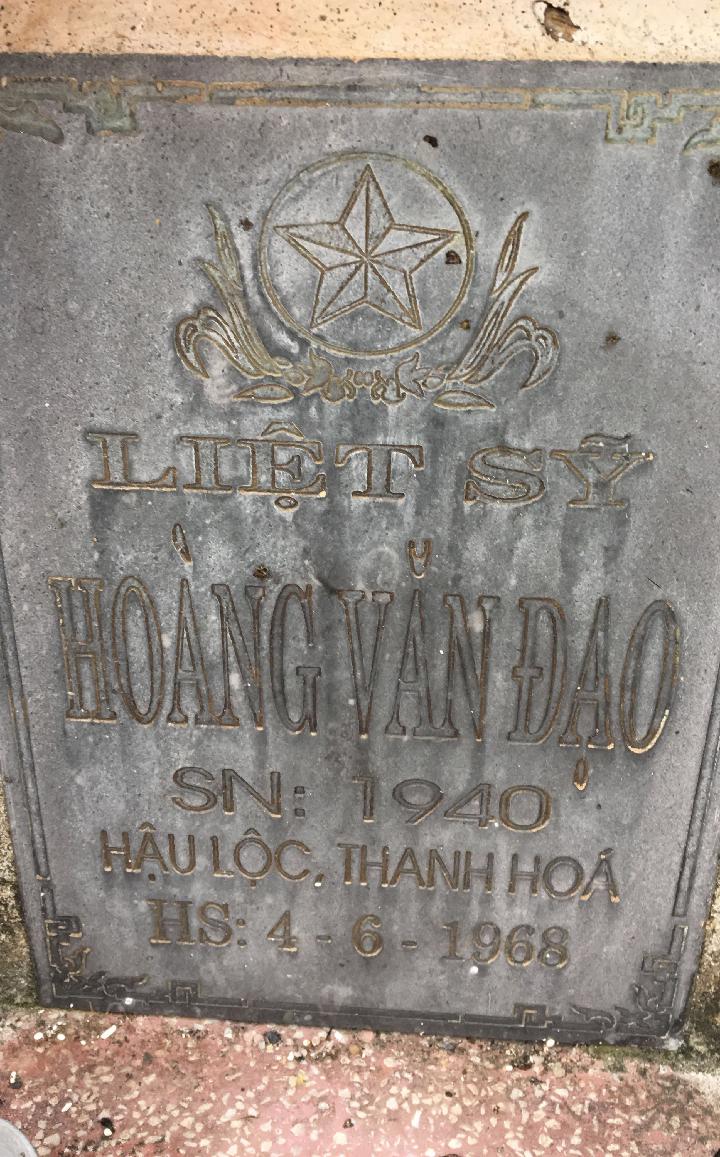 Ảnh mộ liệt sĩ HOÀNG VĂN ĐẠO