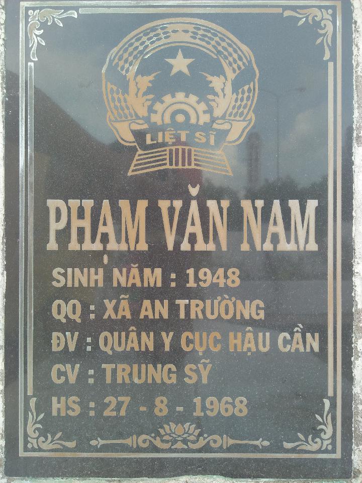Ảnh mộ liệt sĩ Phạm Văn Nam