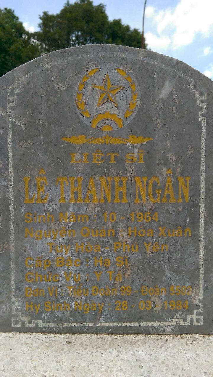 Ảnh mộ liệt sĩ Lê Thanh Ngân