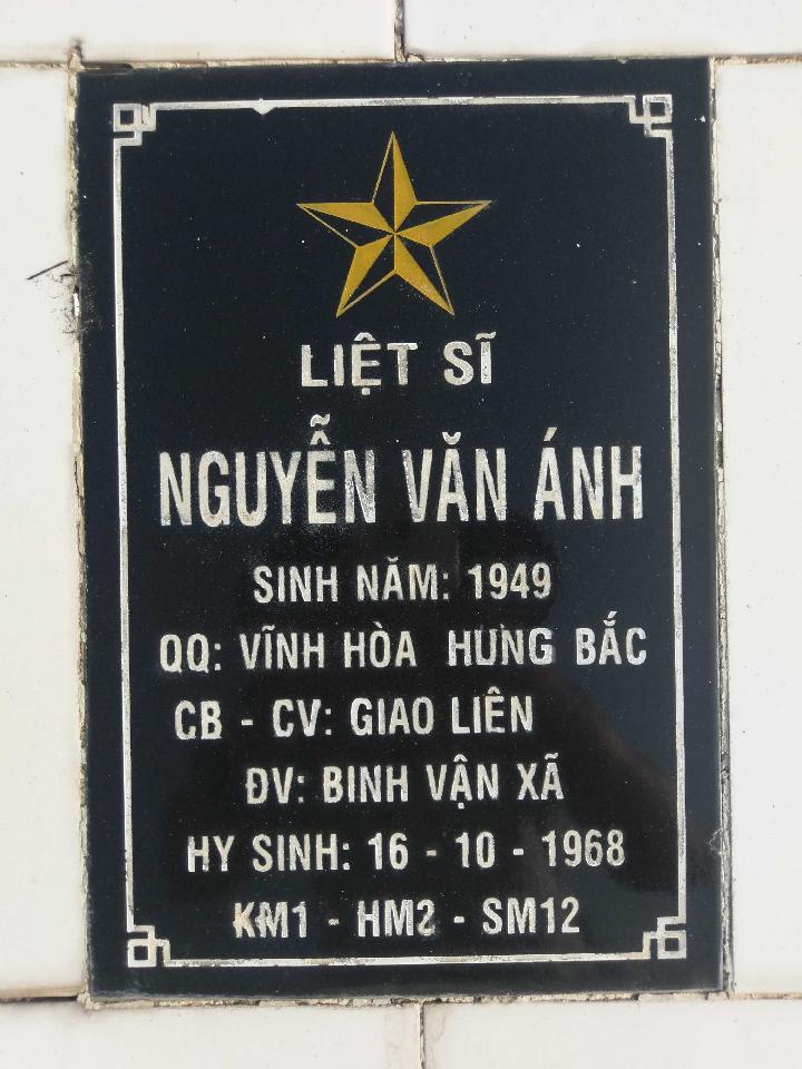 Ảnh mộ liệt sĩ Nguyễn Văn Ánh