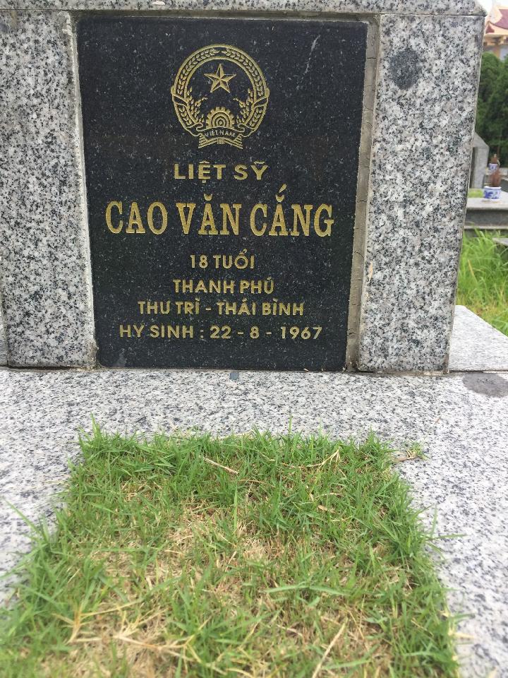 Ảnh mộ liệt sĩ CAO VĂN CẲNG