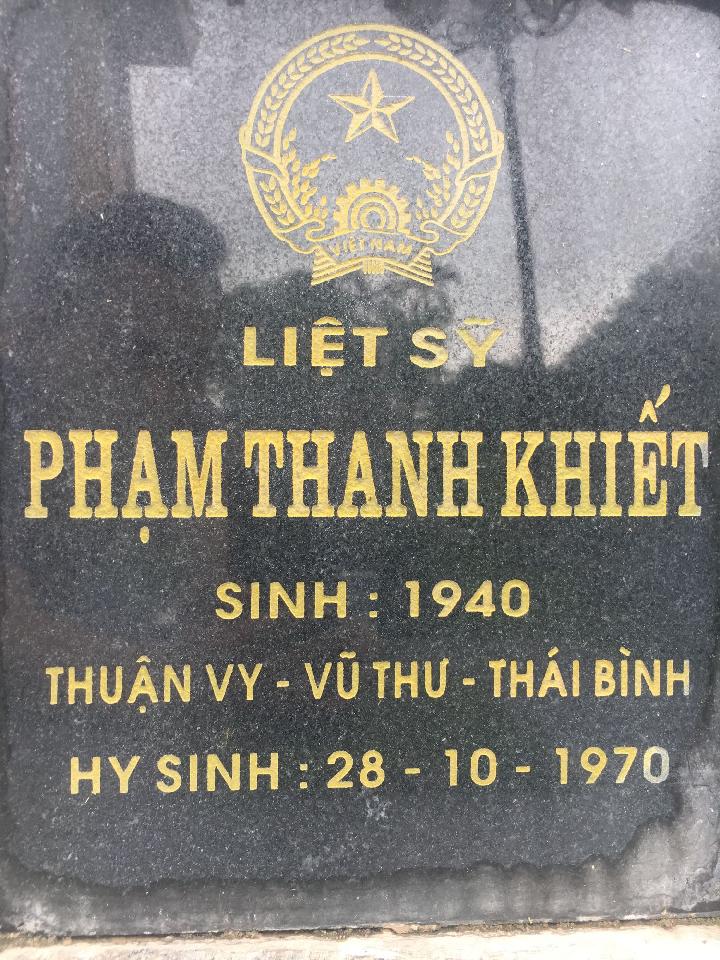 Ảnh mộ liệt sĩ PHẠM THANH KHIẾT