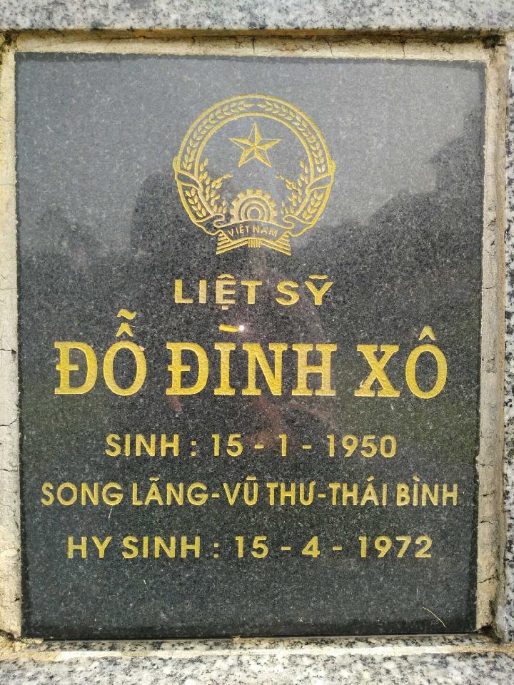 Ảnh mộ liệt sĩ ĐỖ ĐÌNH XÔ
